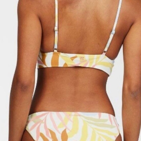 Billabong Swim Bikini Top Small Multicolor Tropic Jungle V Neck New - Picture 3 of 6